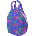 Pink Tigers On A Blue Background Travel Backpacks