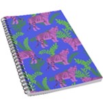 Pink Tigers On A Blue Background 5.5  x 8.5  Notebook
