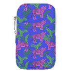Pink Tigers On A Blue Background Waist Pouch (Large)
