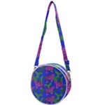 Pink Tigers On A Blue Background Crossbody Circle Bag