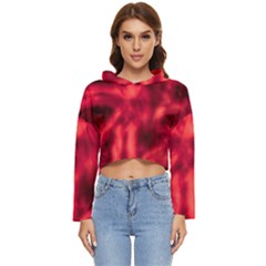 Cadmium Red Abstract Stars Women s Lightweight Cropped Hoodie by DimitriosArt