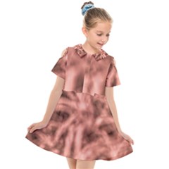 Rose Abstract Stars Kids  Short Sleeve Shirt Dress by DimitriosArt