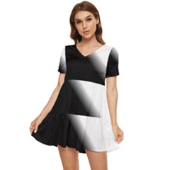Gradient Tiered Short Sleeve Mini Dress by Sparkle