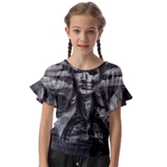 Bw Creepy Fantasy Scene Artwork Kids  Cut Out Flutter Sleeves by dflcprintsclothing