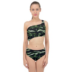Green  Waves Abstract Series No5 Spliced Up Two Piece Swimsuit by DimitriosArt