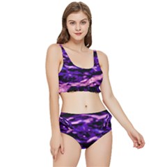 Purple  Waves Abstract Series No1 Frilly Bikini Set by DimitriosArt