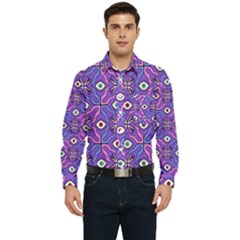 Abstract Illustration With Eyes Men s Long Sleeve Pocket Shirt  by SychEva