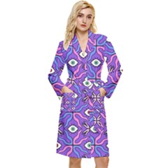 Abstract Illustration With Eyes Long Sleeve Velour Robe by SychEva