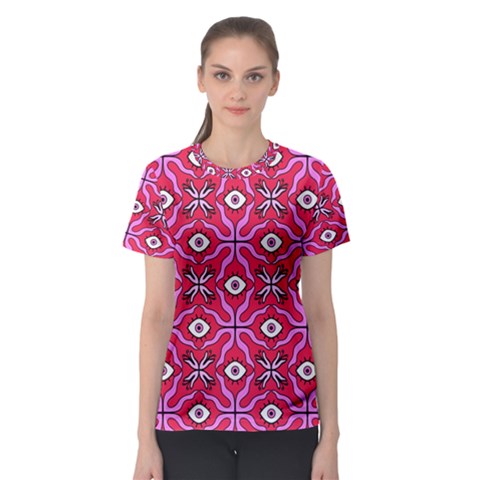 Abstract Illustration With Eyes Women s Sport Mesh Tee by SychEva