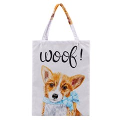 Welsh Corgi Pembrock With A Blue Bow Classic Tote Bag by ladynatali