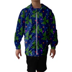 Christmas Trees Kids  Hooded Windbreaker by SychEva