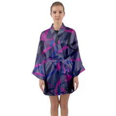 3d Lovely Geo Lines Long Sleeve Satin Kimono by Uniqued