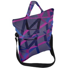 3d Lovely Geo Lines Fold Over Handle Tote Bag by Uniqued