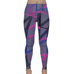 3d Lovely Geo Lines Lightweight Velour Classic Yoga Leggings by Uniqued