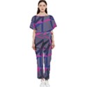 3d Lovely Geo Lines Batwing Lightweight Jumpsuit View1