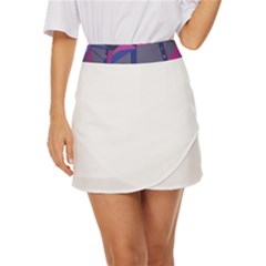 3d Lovely Geo Lines Mini Front Wrap Skirt by Uniqued