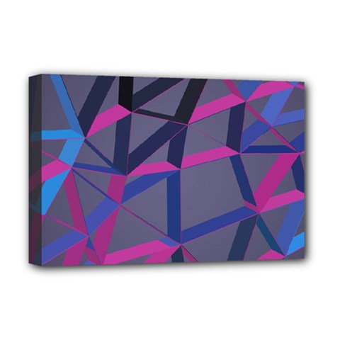 3d Lovely Geo Lines Deluxe Canvas 18  X 12  (stretched) by Uniqued