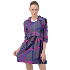 3d Lovely Geo Lines Mini Skater Shirt Dress by Uniqued