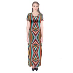 Digital Illusion Short Sleeve Maxi Dress by Sparkle