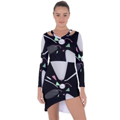 Digital Illusion Asymmetric Cut-out Shift Dress by Sparkle