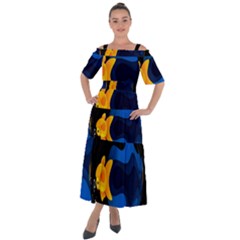 Digital Illusion Shoulder Straps Boho Maxi Dress  by Sparkle