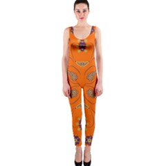 Floral Pattern Paisley Style  One Piece Catsuit by Eskimos