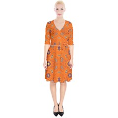Floral Pattern Paisley Style  Wrap Up Cocktail Dress by Eskimos