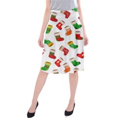 New Year s Multicolored Socks Midi Beach Skirt by SychEva
