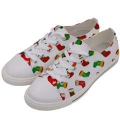 New Year s Multicolored Socks Men s Low Top Canvas Sneakers by SychEva