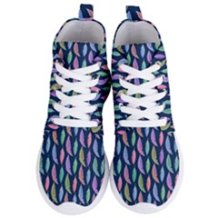 Colorful Feathers Women s Lightweight High Top Sneakers by SychEva