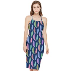 Colorful Feathers Bodycon Cross Back Summer Dress by SychEva