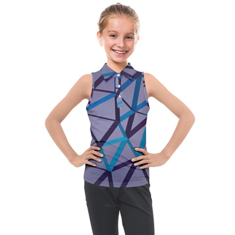 3d Lovely Geo Lines 2 Kids  Sleeveless Polo Tee by Uniqued