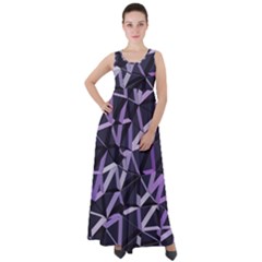 3d Lovely Geo Lines Vi Empire Waist Velour Maxi Dress by Uniqued