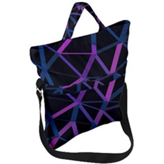 3d Lovely Geo Lines  V Fold Over Handle Tote Bag by Uniqued