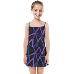 3d Lovely Geo Lines  V Kids  Summer Sun Dress by Uniqued