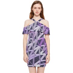 3d Lovely Geo Lines  Iv Shoulder Frill Bodycon Summer Dress by Uniqued