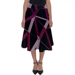 3d Lovely Geo Lines Iii Perfect Length Midi Skirt by Uniqued