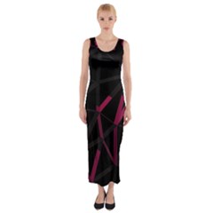 3d Lovely Geo Lines Viii Fitted Maxi Dress by Uniqued