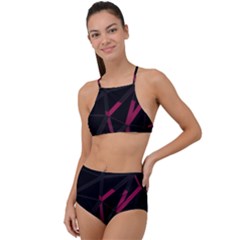 3d Lovely Geo Lines Viii High Waist Tankini Set by Uniqued