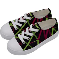 3d Lovely Geo Lines X Kids  Low Top Canvas Sneakers by Uniqued