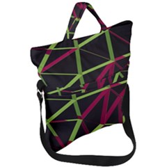 3d Lovely Geo Lines X Fold Over Handle Tote Bag