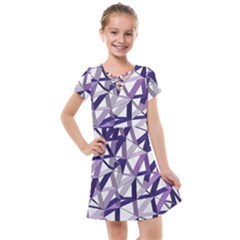 3d Lovely Geo Lines X Kids  Cross Web Dress by Uniqued