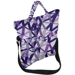 3d Lovely Geo Lines X Fold Over Handle Tote Bag by Uniqued