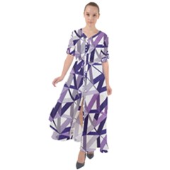 3d Lovely Geo Lines X Waist Tie Boho Maxi Dress by Uniqued