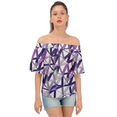 3d Lovely Geo Lines X Off Shoulder Short Sleeve Top by Uniqued