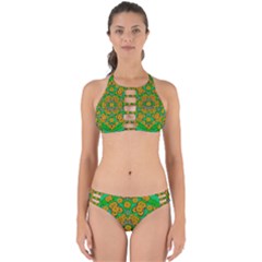 Stars Of Decorative Colorful And Peaceful  Flowers Perfectly Cut Out Bikini Set by pepitasart