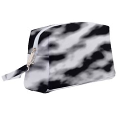 Black Waves Abstract Series No 2 Wristlet Pouch Bag (large) by DimitriosArt