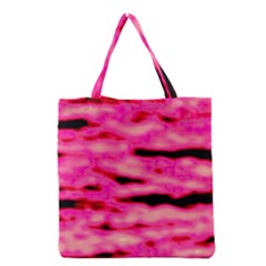Rose  Waves Abstract Series No1 Grocery Tote Bag by DimitriosArt