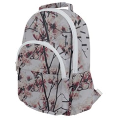 Botanical Scene Textured Beauty Print Rounded Multi Pocket Backpack by dflcprintsclothing