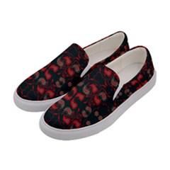 Floral Pattern Paisley Style Paisley Print   Women s Canvas Slip Ons by Eskimos
